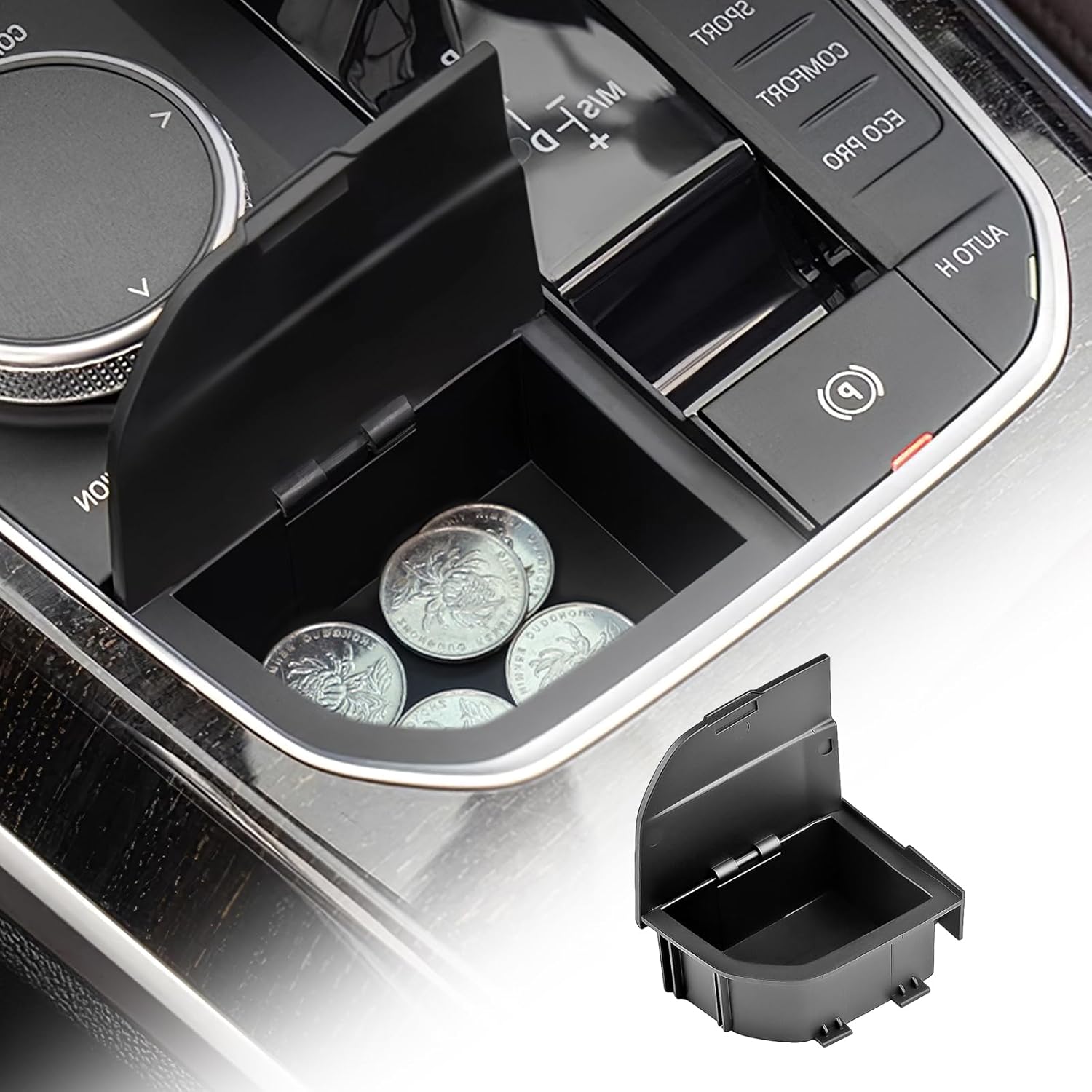 KUNGKIC RHD for BMW 1 3 4 Series X3 X4 X5 X6 X7 F40 F44 G20 G26 G01 G02 G21 G80 G07 I4 I3 ABS Car Gear Shift Storage Box Interior Accessories Modification Customized Vehicle Design