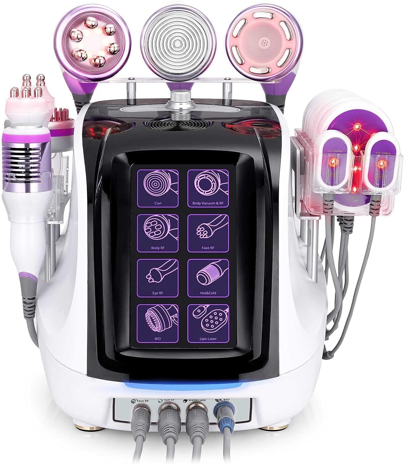 UNOISETION 9 in 1 Cavitation Machine Professional Beauty Machine with Version 2.5 Flat Probe Microcurrent Skin Care Tools Equipment for Home SPA and Beauty Salon Use