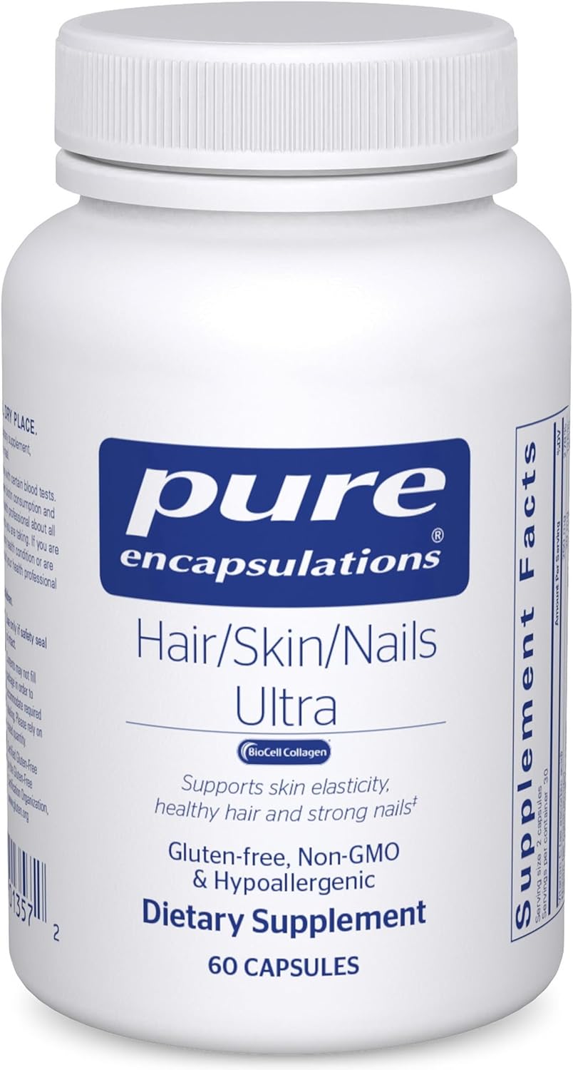 Pure Encapsulations Hair/Skin/Nails Ultra Advanced Beauty Supplement - Biotin & Collagen Supplement for Healthy Hair, Strong Nails & Youthful Skin Support* - 60 Capsules