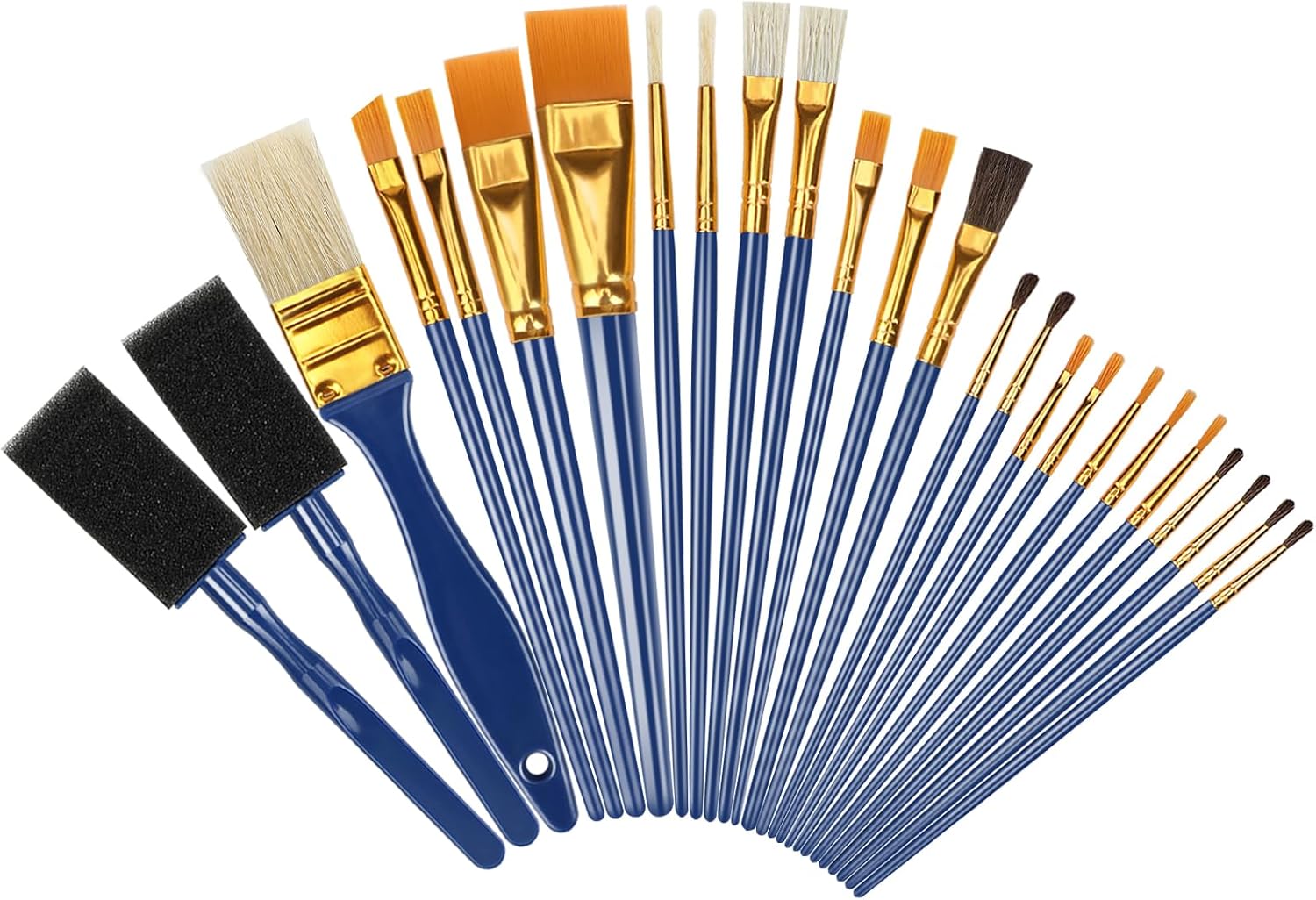 Halobios 25 Pcs Paint Brushes Set, Acrylic Painting Brushes for Children Beginners, Artist Painting Kits for Acrylic Oil Watercolor