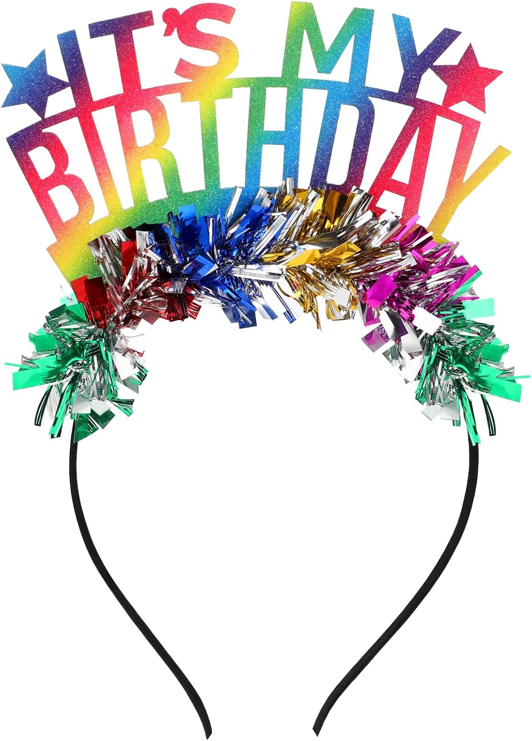 Birthday Girl Headband with Rainbow Bling, Birthday Crown for Women Girls, 21cm x 13cm, Hand Wash Only