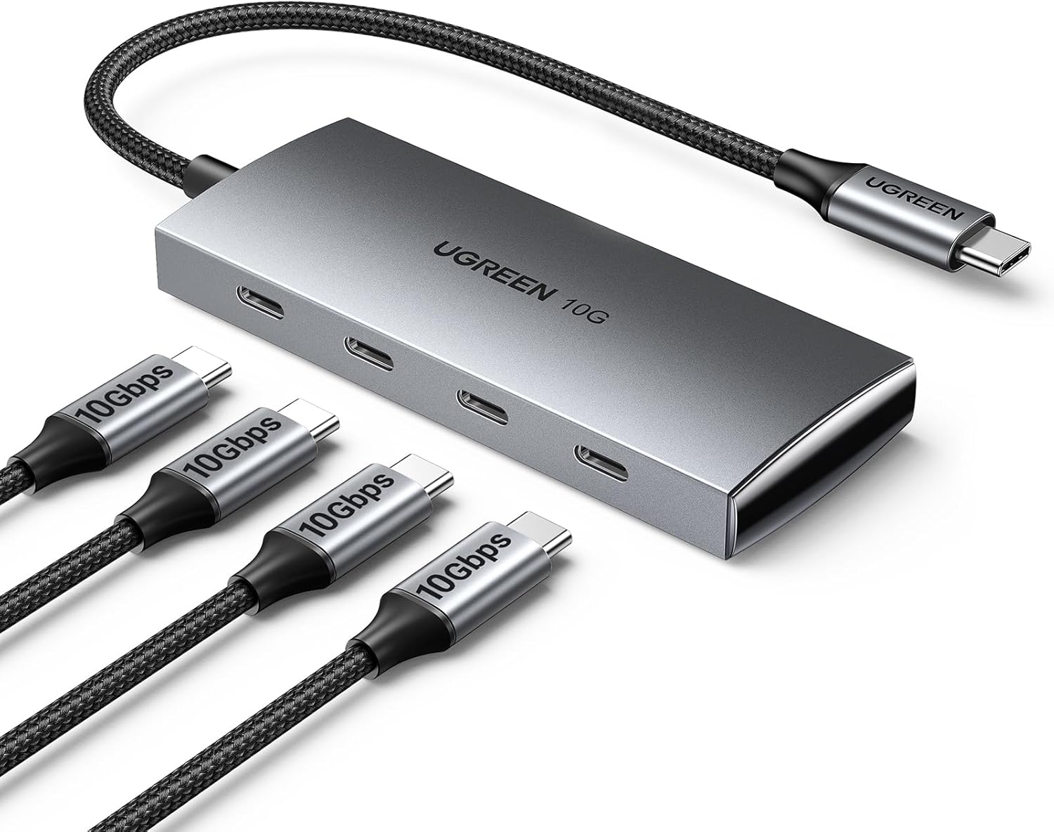 UGREEN 10Gbps USB C Hub, 4 Ports USB C 3.2 Gen 2 Hubs, Type-C Multiport Splitter Compatible with MacBook Pro 2021/2018, MacBook Air, iPad Pro 2022/2020/2018, iPad Mini 6 and iPhone 15, etc