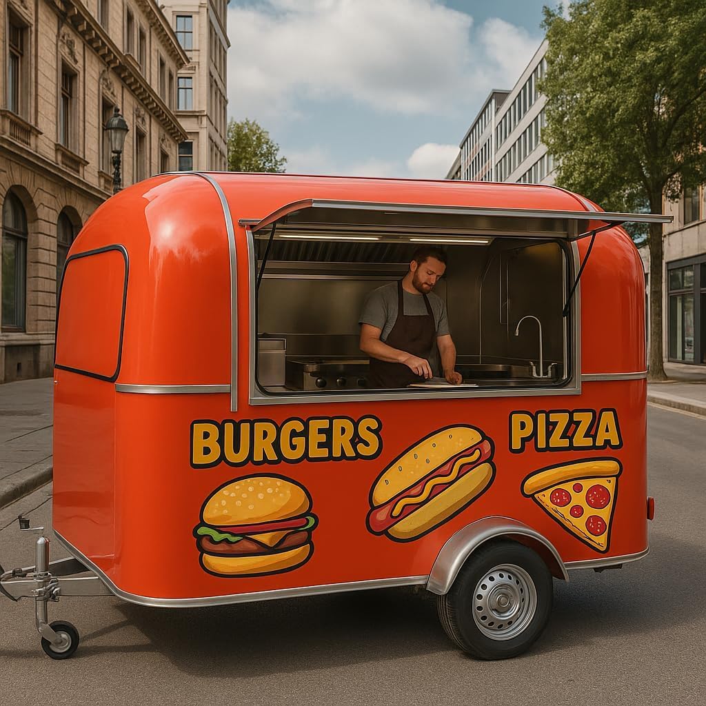 Mirror Food Truck Coffee Bar Concession Trailer Mobile Food Trucks for Sale Hot Dog Stand Cart Shipping Container Restaurant Cart