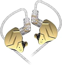 KZ ZSN Pro X Wired Gaming Earbuds, KZ in ears Monitor Headphones, HIFI iem with Hybrid Dual Driver 1ba 1dd High Fidelity Musicians in-ear Earphone with Detachable Tangle-Free Cable (Gold, without mic)