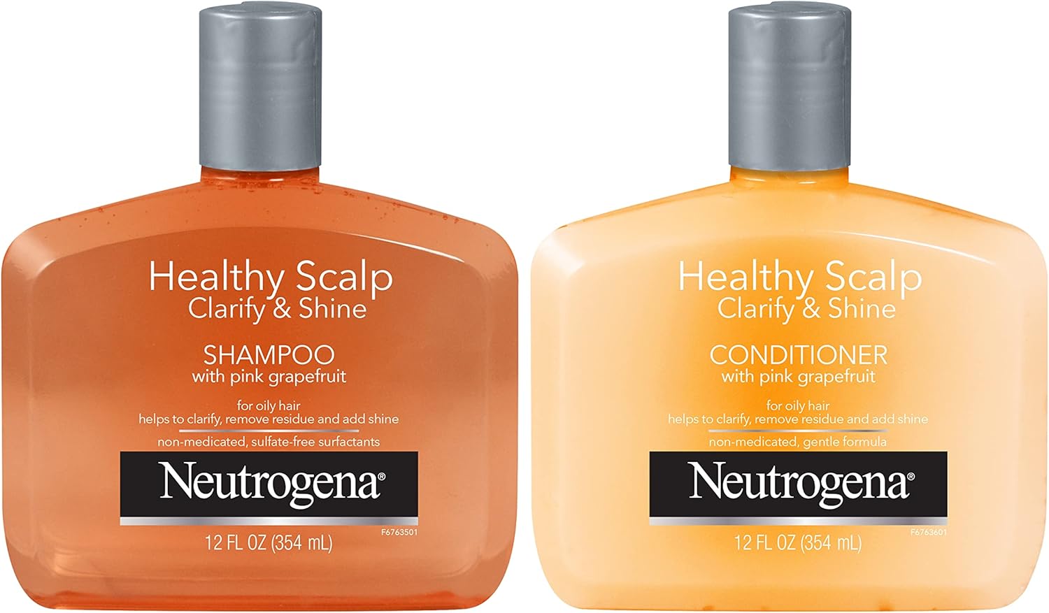 Neutrogena Exfoliating Healthy Scalp Clarify & Shine Shampoo for Oily Hair and Scalp, Anti-Residue Shampoo with Pink Grapefruit, pH-Balanced, Paraben & Phthalate-Free, Color-Safe, 12 Fl Oz