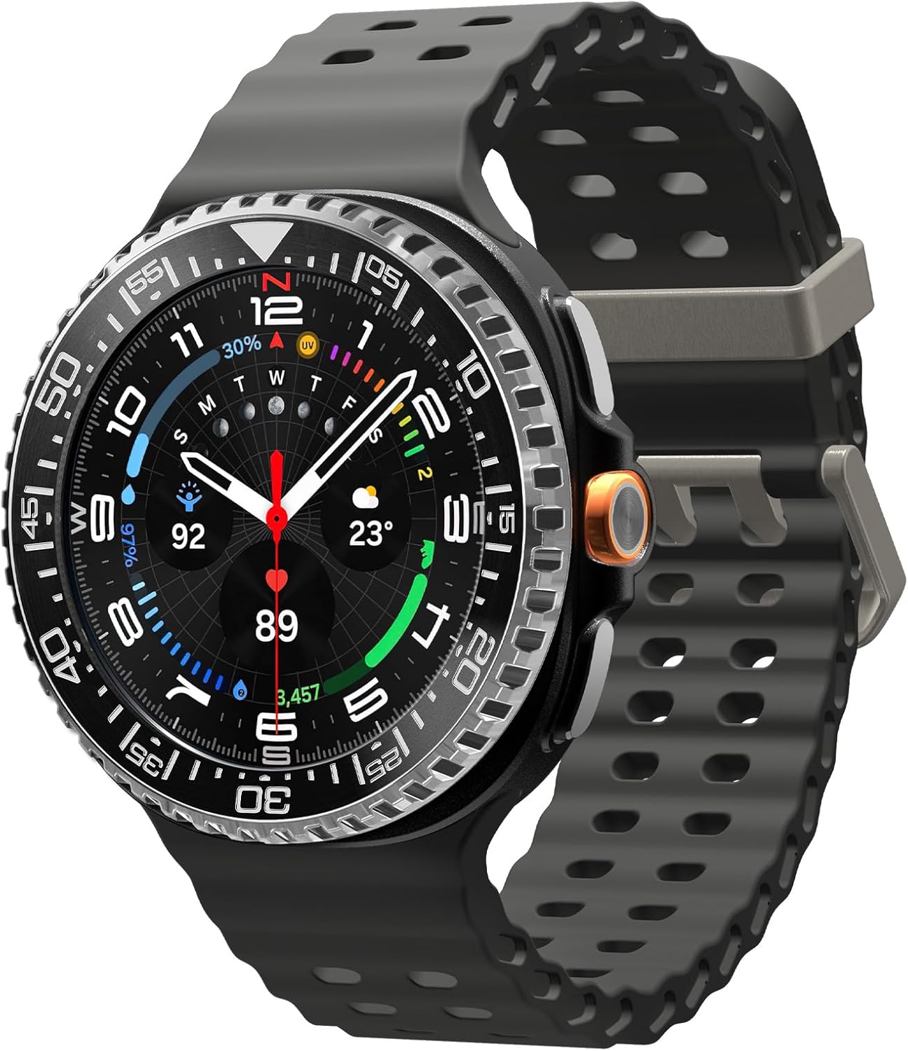 Spigen Bezel Tune (Diver) Designed for Samsung Galaxy Watch 8 Classic 46mm Bezel Ring Protector Adhesive Cover - Black