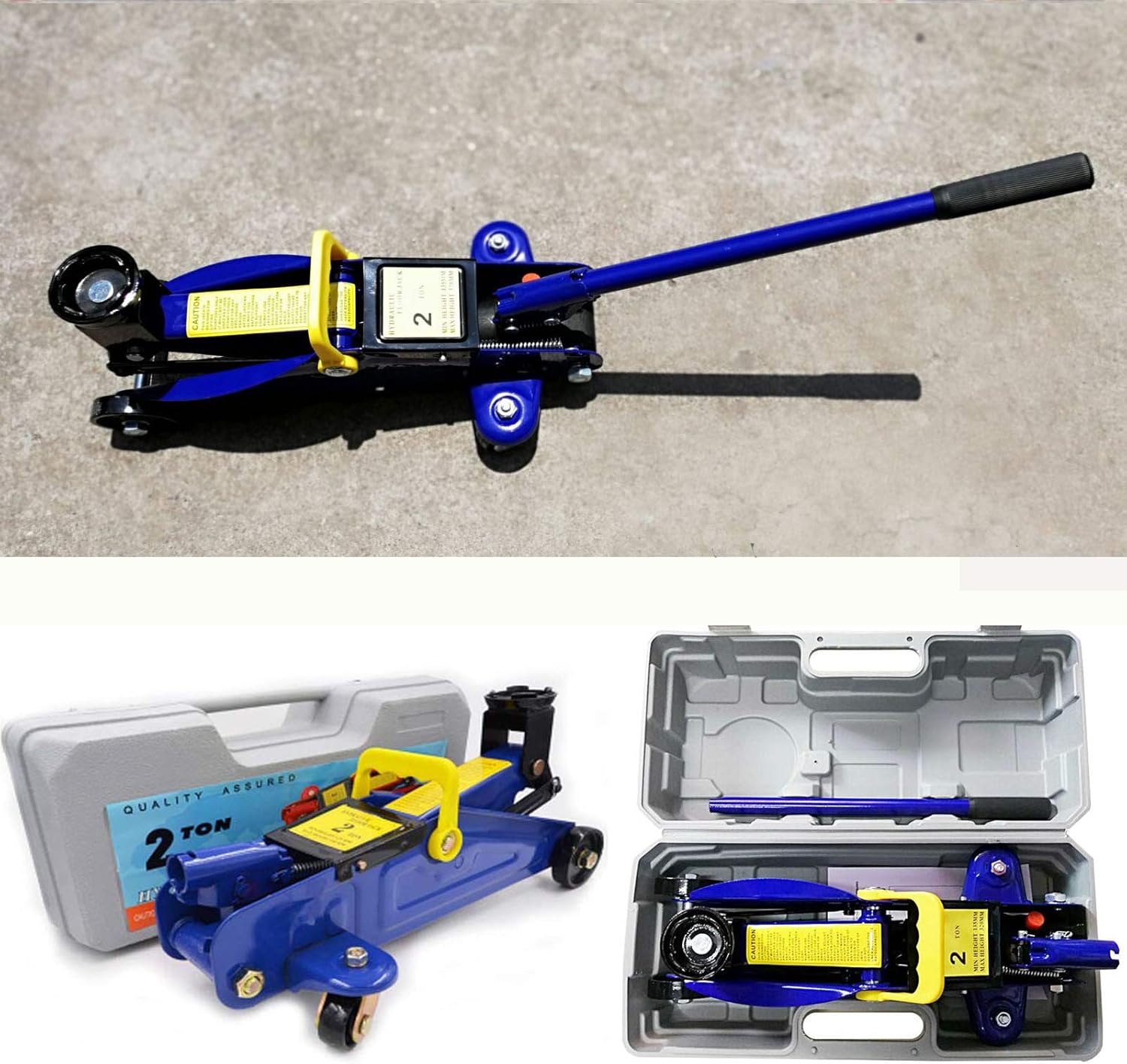 Feidak Hydraulic Trolley Floor Jack Heavy Duty 2 Ton Low Profile Trolley Jack Lifting Jack for Car Van Garage Tyre Repair Change Tire Emergency Tool