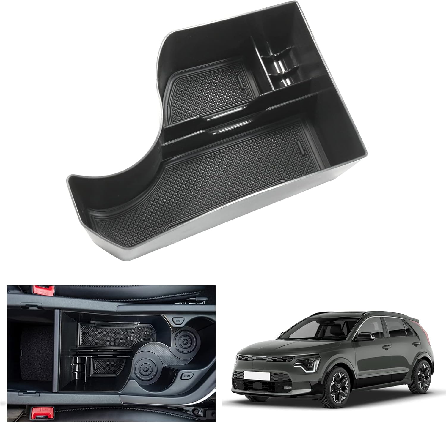 [UK RHD] GAFAT Ki-a Niro EV PHEV e-Niro 2022 2023 2024 2025 Centre Console Storage Box, Organiser Tray Glove Box Bottom Centre Console, Compatible with Kia Niro 2025 Accessories