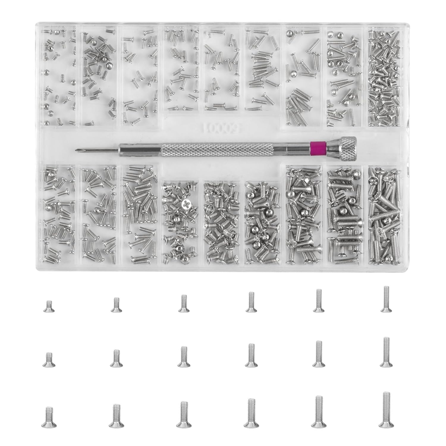 500-Pack M1.2/M1.4/M2 Self-Tapping Micro Screws - Universal Multi-Purpose Repair Kit for Eyewear, Watches, Laptops & Electronics