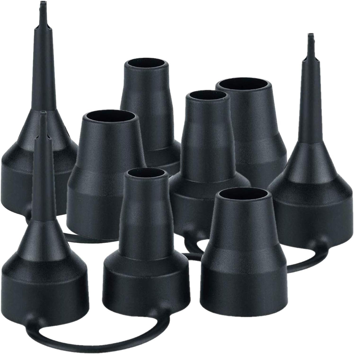 OIIKI 3 Set Replacement Nozzles, Plastic Pump Nozzles, 3 Size for Air Bed, Air Pump Nozzles for Inflatables, Air Mattress, Black