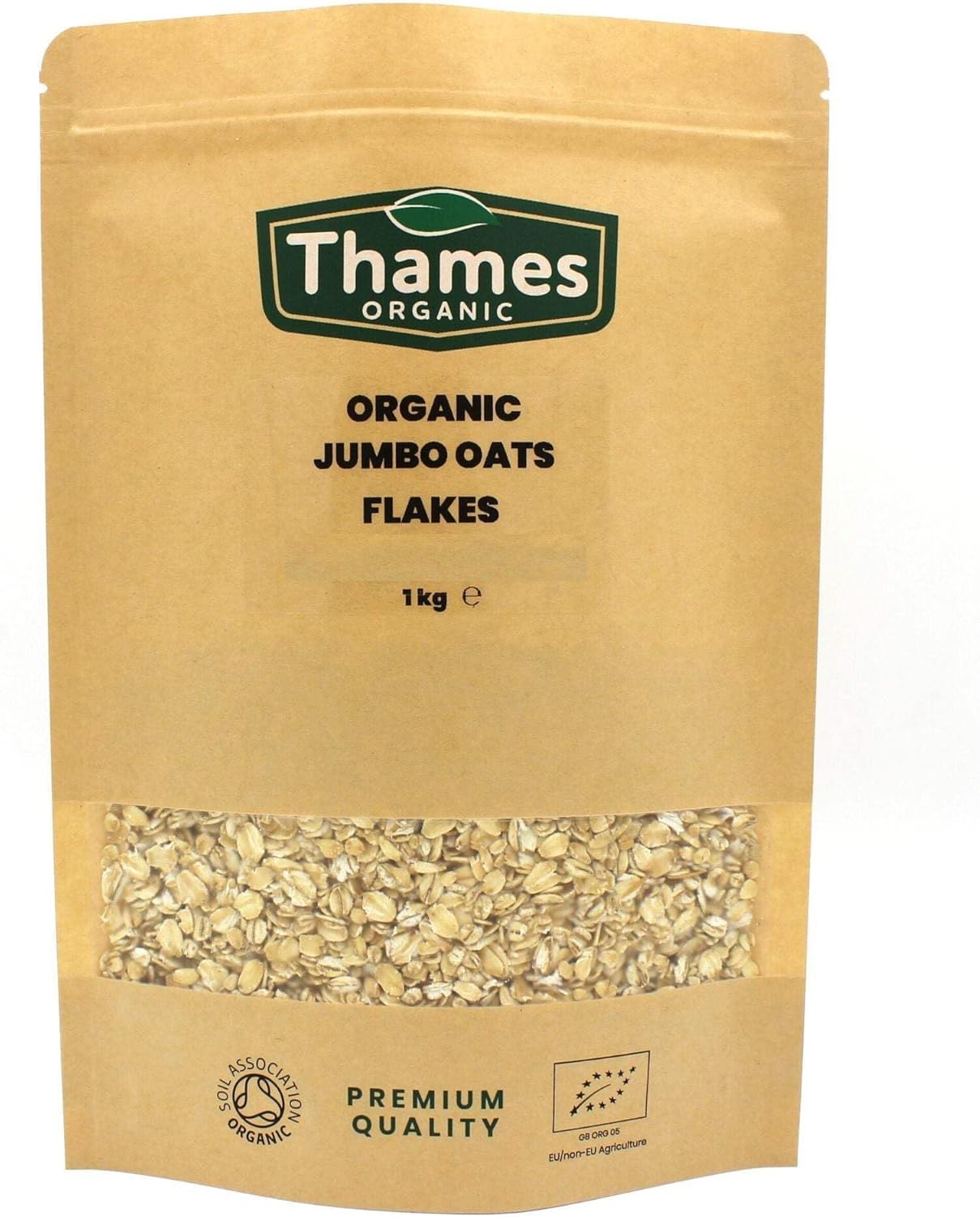 Organic Jumbo Oat Flakes 500g - 100% Pure, Whole Grain, No Additives or Preservatives - Vegan, GMO-Free, Certified Organic - Delicious and Nutritious Breakfast Option - Thames Organic