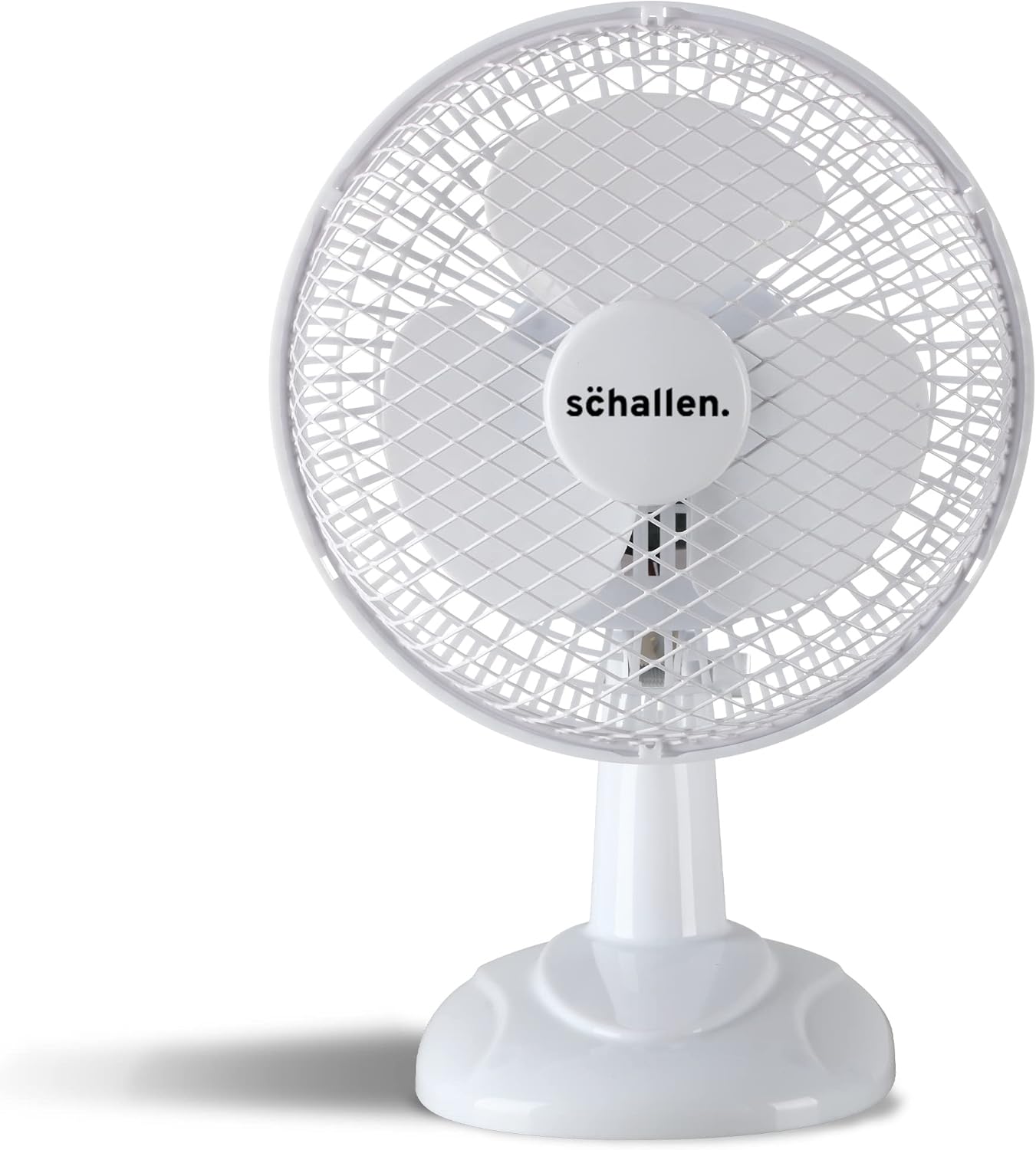 Schallen 6" Small Electric Modern Portable Air Cooling Fan with Tilt Feature for PC, Worktop, Desk, Office, Home & Travel Use (White)
