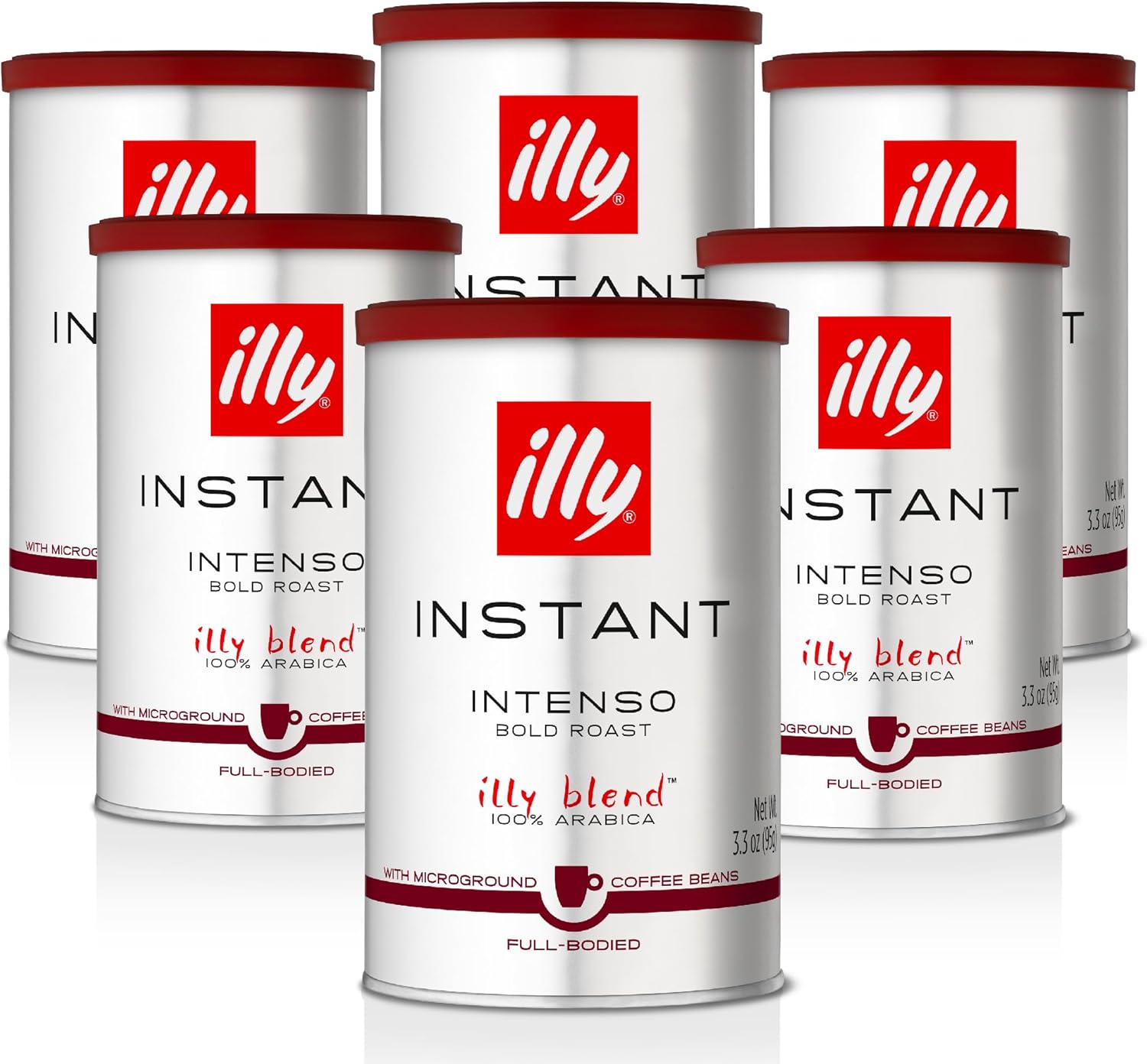 illy Intenso Instant Coffee, Dark Roast, 100% Arabica, Intense Taste, Ideal for Americano, 95g x 6