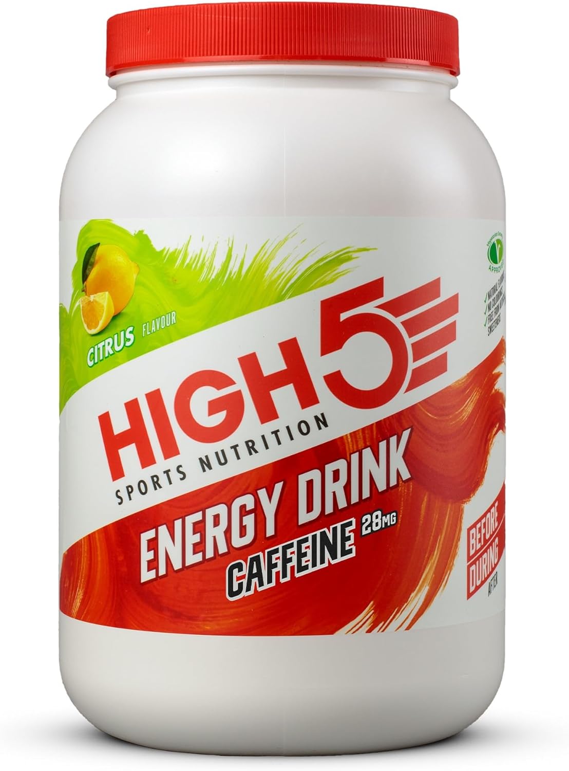 HIGH5 Energy Drink Caffeine - Electrolytes Sport Energy Drink Powder - Isotonic Drink with 2:1 Fructose - Hydration for Running, Cycling, Endurance Fuel - Natural Flavours (Citrus, 2.2kg, 46 Servings)