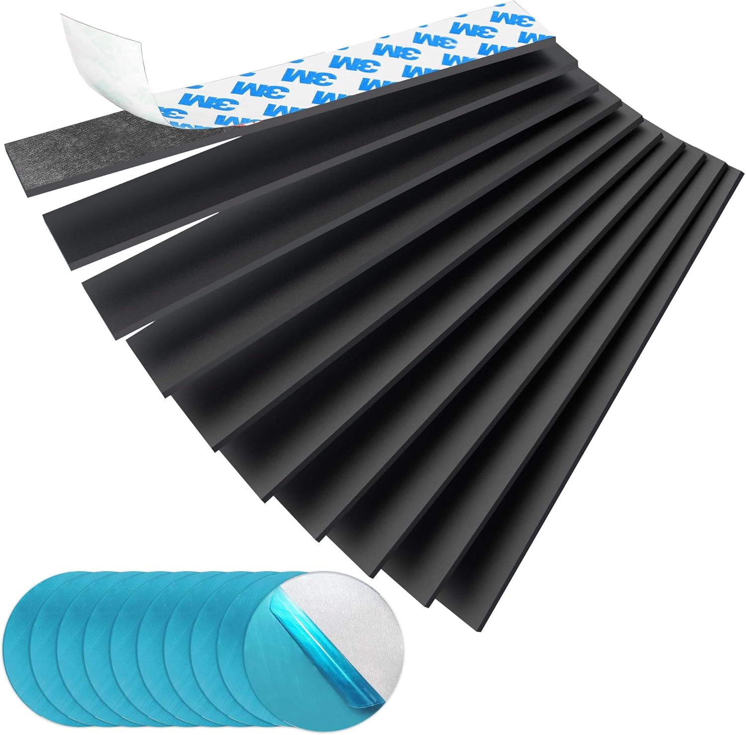 Magnetic Strips with Adhesive Backing Magnet - Heavy Duty Sticky Magnet for DIY Projects - 10 Pack with Metal Plates - Cut to Shape - Strong Hold & Durable - Ideal for Tool Racks, Fridge