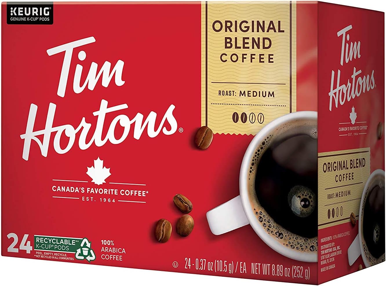 Tim Hortons Single Serve Coffee Cups,100% Arabica, 24 Count