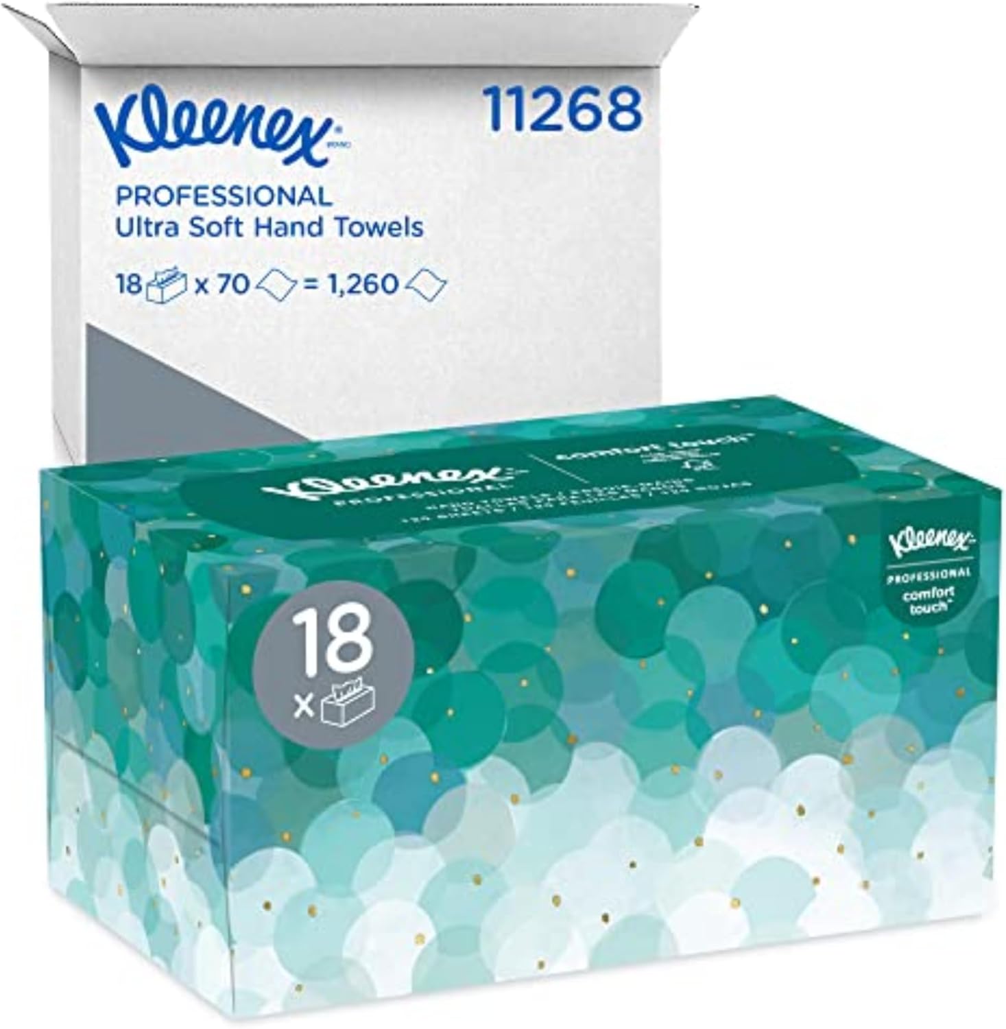 Kleenex Hand Towels (11268), Ultra Soft and Absorbent, Pop-Up Box, 18 Boxes / Case, 70 Paper Hand Towels / Box, 1,260 Sheets / Case