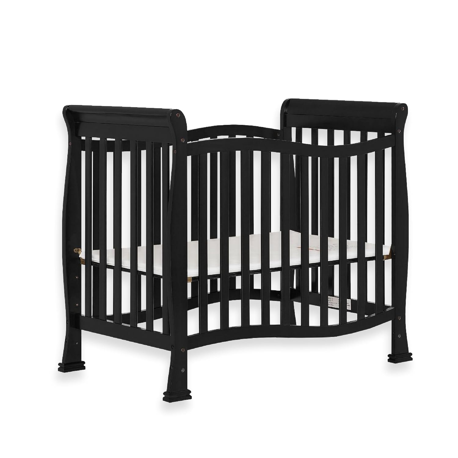 Dream On Me Violet 4-In-1 Convertible Mini Crib In Black, Greenguard Gold Certified, JPMA Certified, 3 Position Mattress Height Settings, Non-Toxic Finish