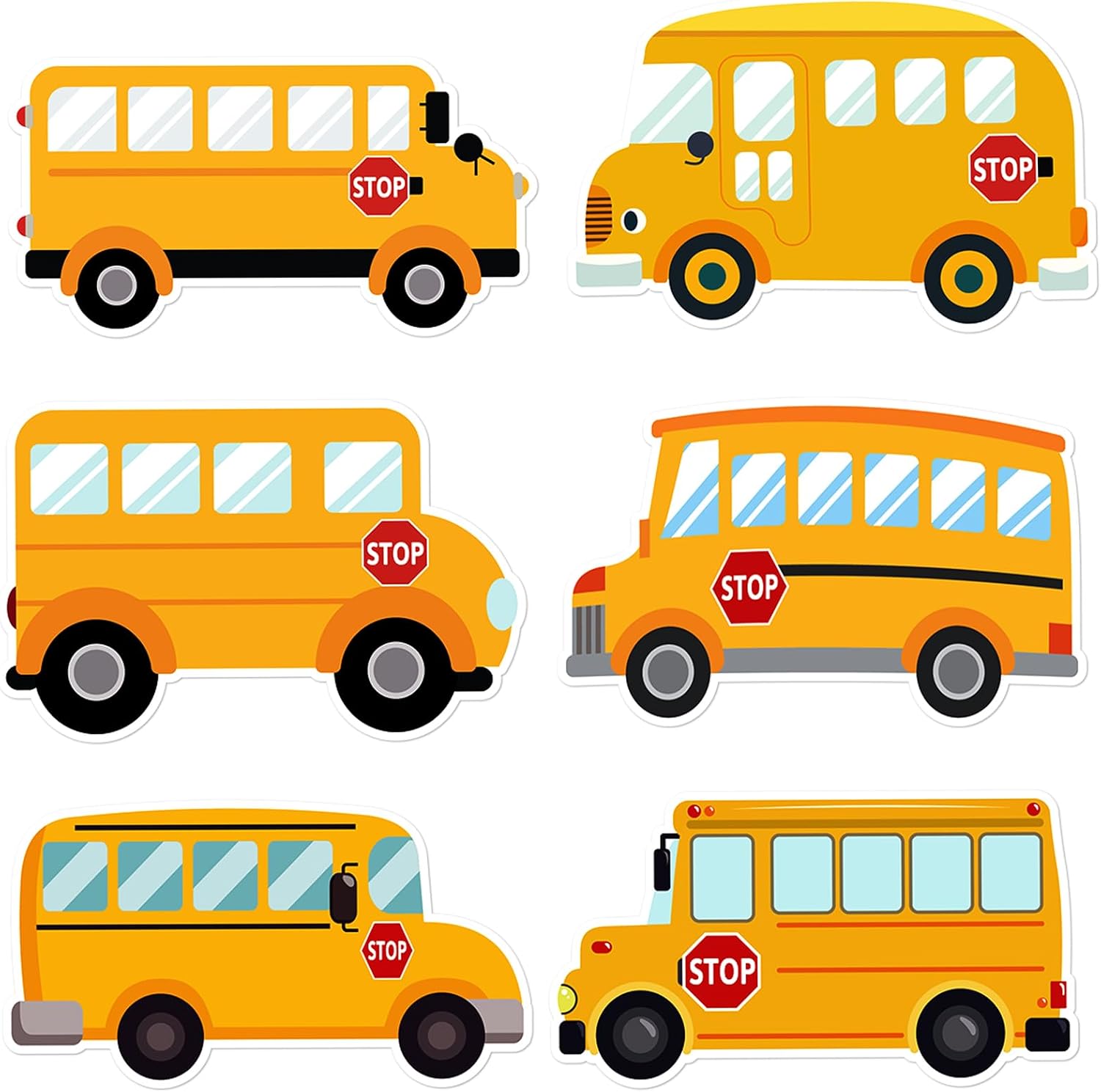 Ceiba Tree 54Pcs School Bus Cutouts Back to School Bulletin Board Cut-Outs