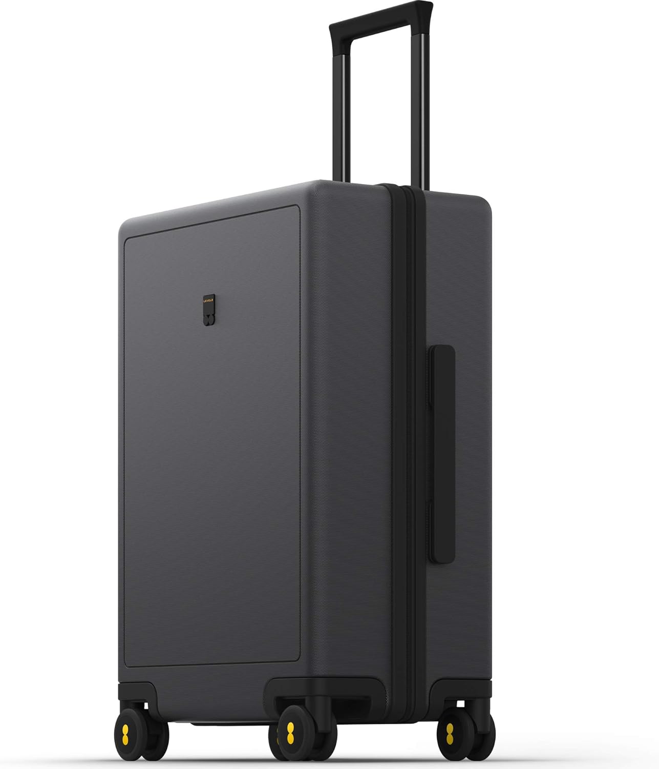 LEVEL8 Checked Luggage 24 inch, Large Suitcase with Wheels, Lightweight Luminous Textured Tsa Approved Medium Hardside Luggage with 8 Spinner Wheels, 24-Inch Checked-In,Dark Grey