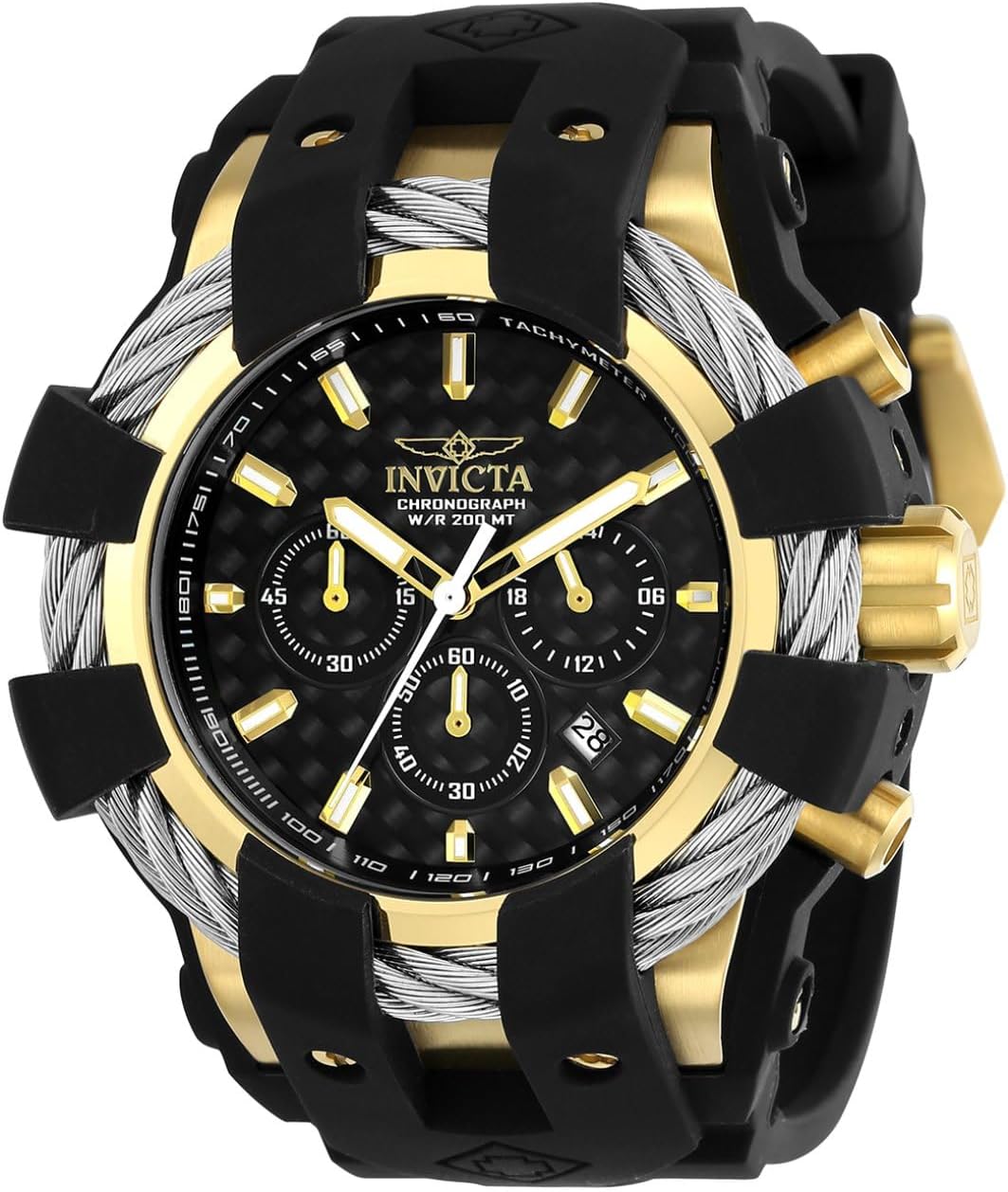 Invicta Men Analog Quartz Watch with Silicone Strap