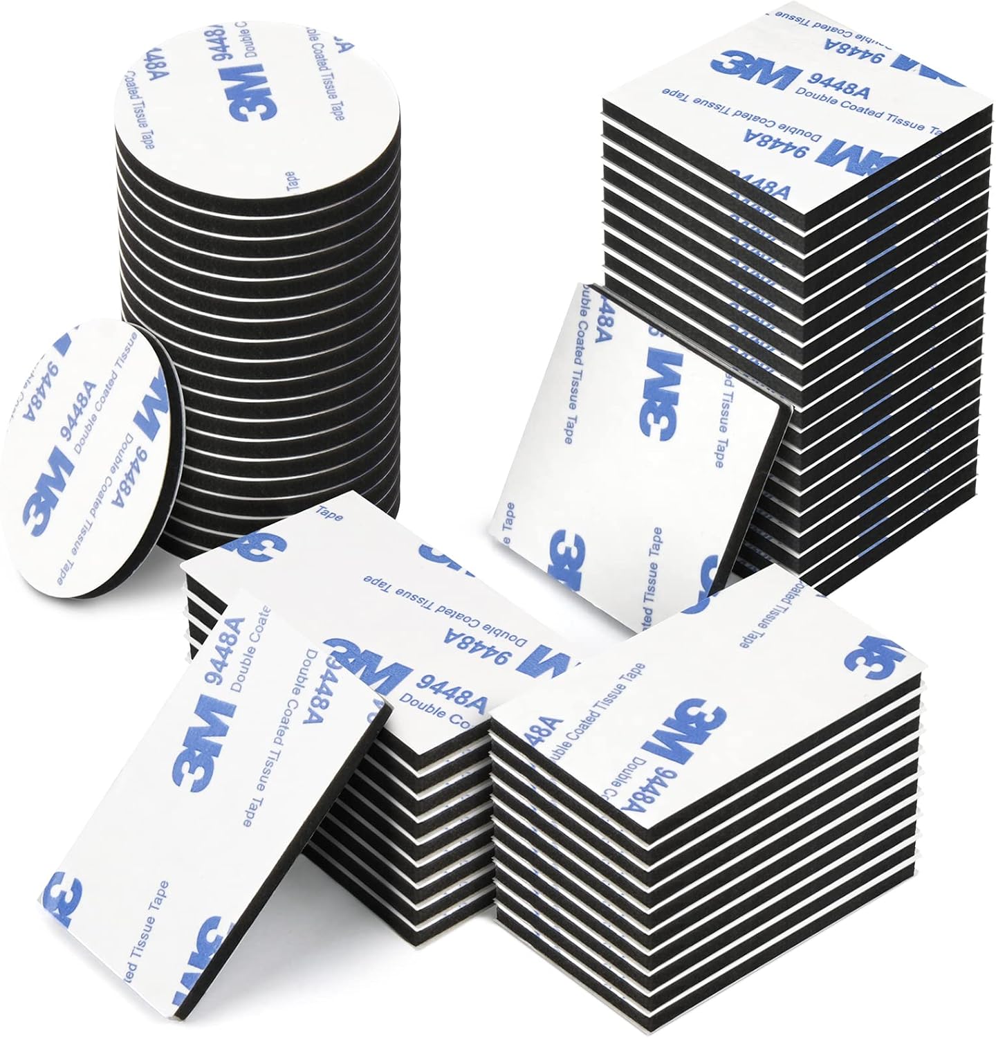 Double Sided Adhesive Pads, 60pcs Foam Tape Pads with 3M Adhesive, Sticky Self-Adhesive Pads Replacement Mounting Tape for Picture, Car, Home, Office Accessories(White)