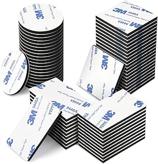 Double Sided Adhesive Pads, 60pcs Foam Tape Pads with 3M Adhesive, Sticky Self-Adhesive Pads Replacement Mounting Tape for Picture, Car, Home, Office Accessories(White)
