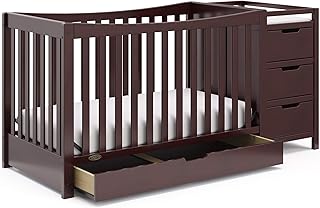 Graco Remi 4-In-1 Convertible Crib & Changer With Drawer (Espresso) – GREENGUARD Gold Certified, Crib And Changing-Table Combo, Includes Changing Pad, Converts To Toddler Bed, Full-Size Bed