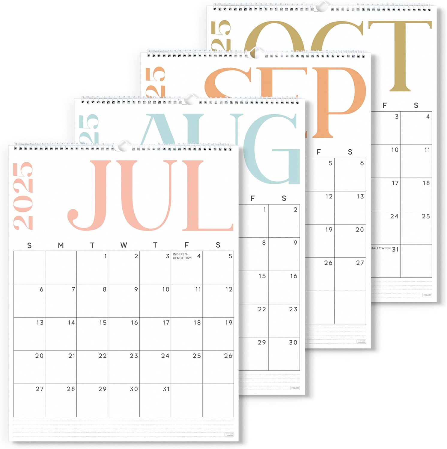 S&O Modern Vertical Wall Calendar from July 2025-Dec 2026 - Tear-Off Monthly Calendar - 18 Month Academic Wall Planner - Hanging Organizer to Track Anniversaries & Appointments - 13.5"x10.5”in