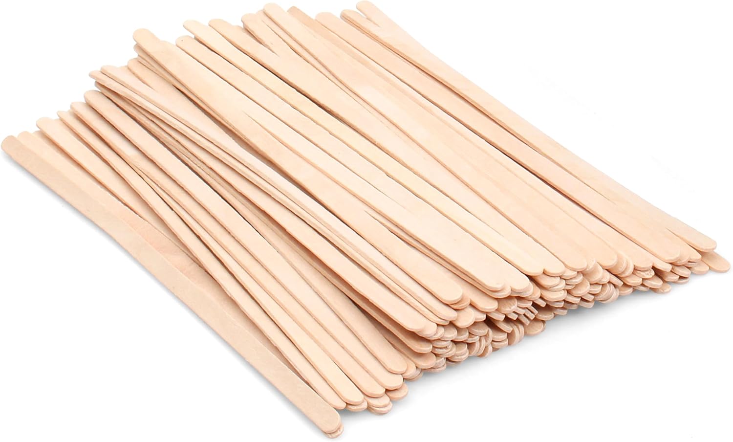 ANTETOK 100 Pcs 7.5 Inch 190mm Disposable Wooden Stirrers, Birchwood Tea Coffee Stir Sticks, Hot Drinks Smooth Sticks(No Wrapped)