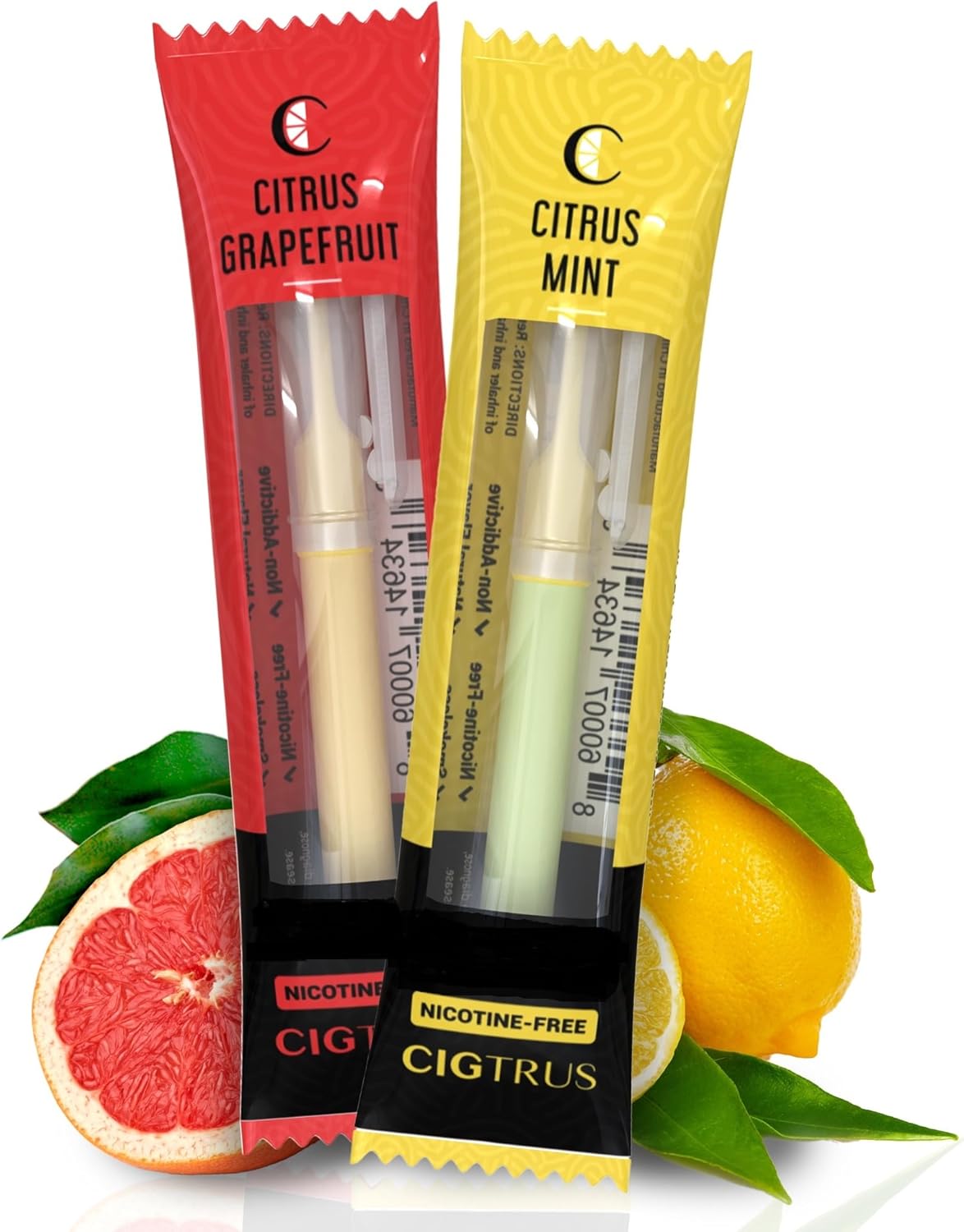 Cigtrus Smokeless Air Inhaler - Tobacco-Free, Nicotine-Free, & Non-Electric | Oral Fixation Relief Aid | Habit Replacing Breathing Stick | 2 Pack (Grapefruit & Lemon Lime)