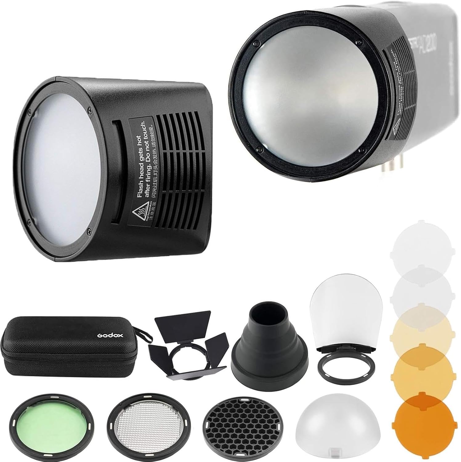 Godox H200R Round Flash Head & AK-R1 Accessories Kit for AD200, AD200Pro, AD200Pro II, Flashpoint eVOLV 200, 200Pro, 200 Pro ii