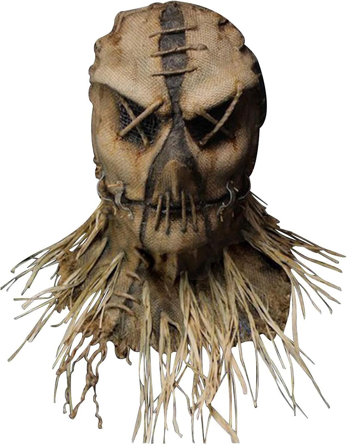 Halloween Mask, Scarecrow Masks with Straw Hair, Creepy Scary Burlap Sack Mask, Cosplay Costume Headgear Adult (Scarecrow -1)