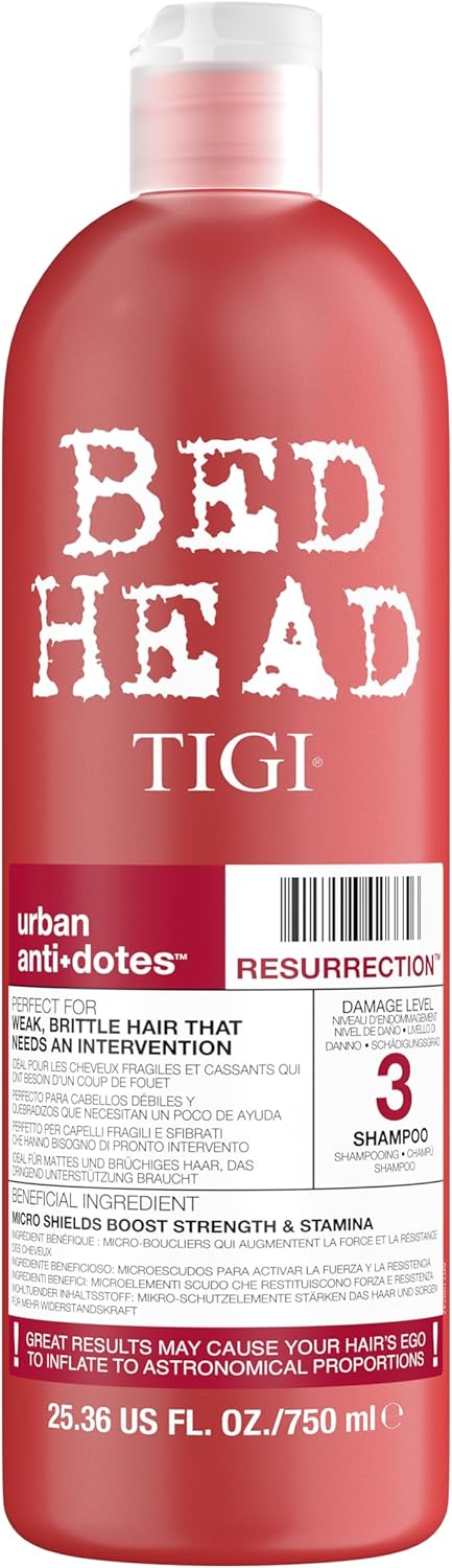 Bed Head by TIGI - Urban Antidotes Resurrection Shampoo - Ideal for Damaged Hair - 750 ml