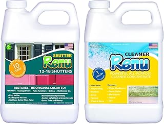 Premium Restorer-Restores Original Color & Rejuvenates Faded Shutters, Patio Furniture, Garage/Front Doors & More | Eco-Friendly |Lasts 10 Yrs.| Includes Powerful Cleaner | Quart Kit