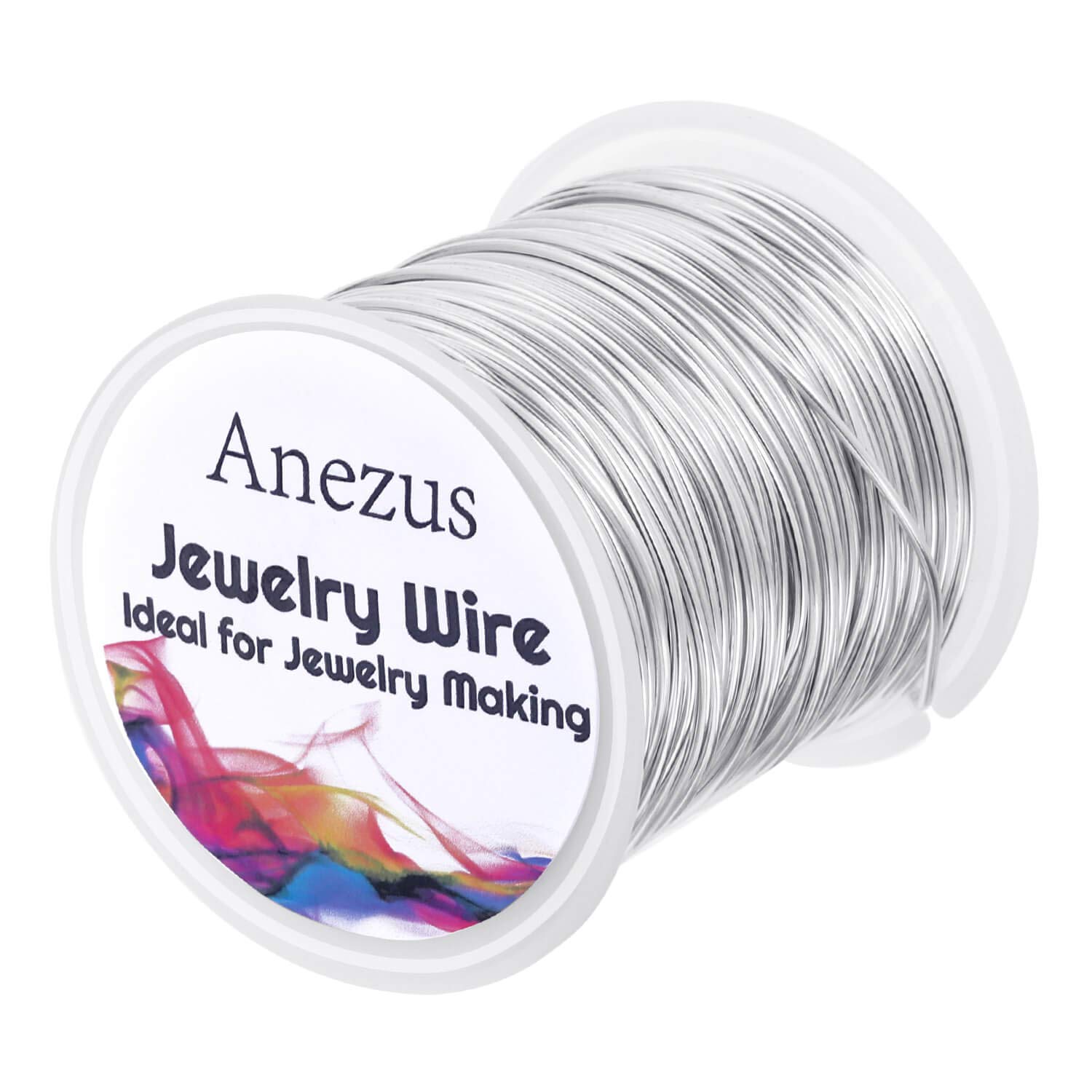 Anezus Craft Wire - Tarnish Resistant Copper Beading Wire for Jewelry Making Supplies (Silver, 18 Gauge)