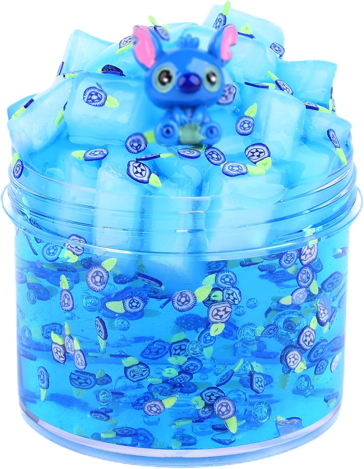 Premade Blue Clear Slime Pack, Crunchy Non Sticky Mess-free Stretchy Crystal Slime Pack, Premium Party Favour Goodie Bag Filler Stress Relief Toy for Kids Boys Girls