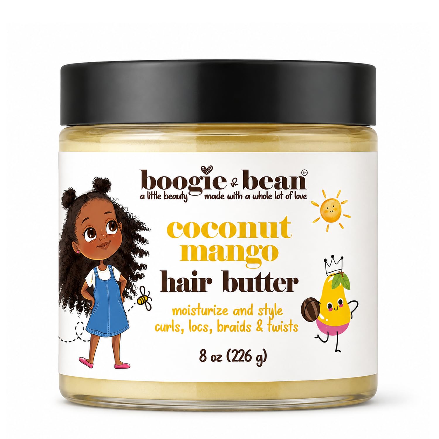 Hair Styling Creme or Pomade for Thick and Curly Hair Kids with Locs, Curls, Twists & Braids, Made with Natural Oils like Coconut & Mango Butter for Black Hair