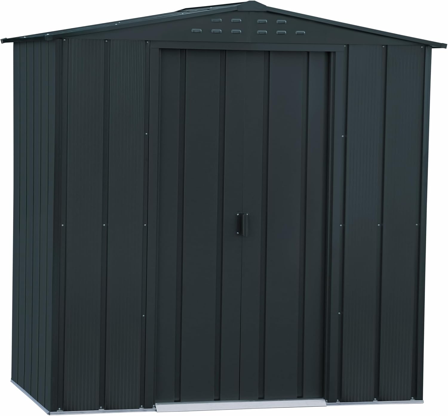 Duramax TOP Shed 6 x 4 (2.48 m2) Metal Garden Storage Shed, Made of Hot-Dipped Galvanized Steel, Strong Reinforced Roof Structure, Maintenance-Free & Weatherproof Metal Garden Shed, Anthracite
