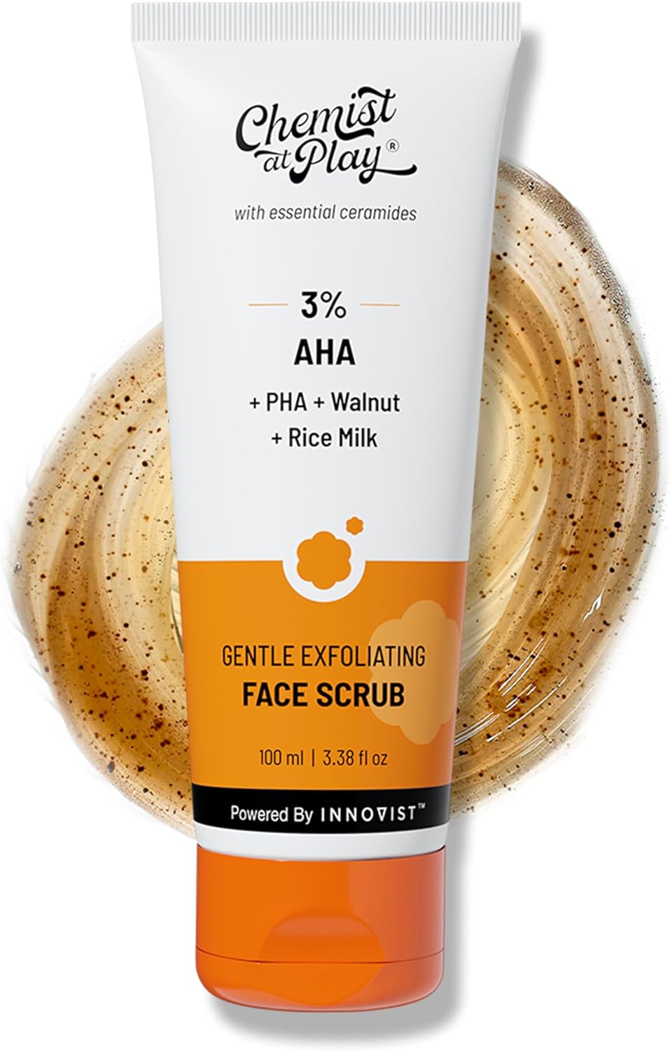 Chemist At Play Gentle Exfoliating Face Scrub with Mandelic Acid & Walnuts | Removes Dead Skin & Blackheads | Detans |Gives Instant Glow| Face Scrub for Women & Men | 100ml