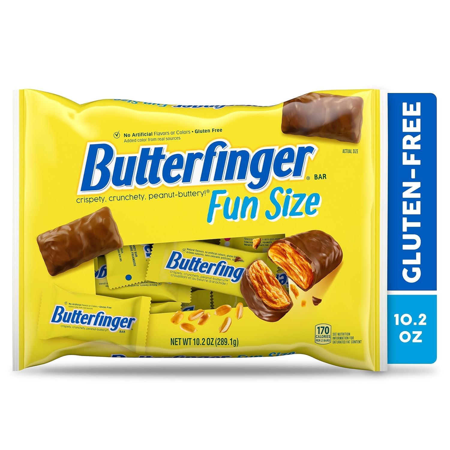 Butterfinger Fun Size Candy Bars, Crispety Crunchety Peanut-Buttery, Individually Wrapped, 10.2 oz Bag