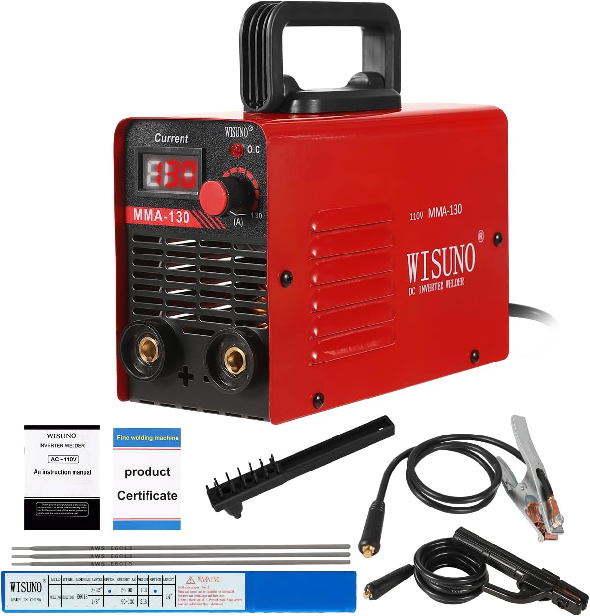Stick Welder, 110V 130Amp Portable Welding Machine, Mini Arc Welder with Digital Display, Hot Arc Force & Anti-Stick, for 1/16"-1/8" Rods – Ideal for Metal, DIY, and Repairs