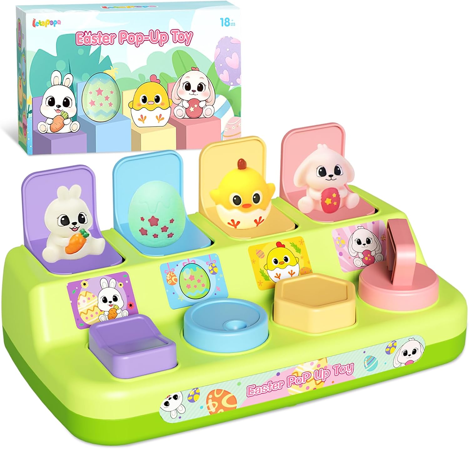 Interactive Pop Up Toys for Toddlers, Baby Toys 18 Months, Montessori Cause and Effect Toys for 2 Years Old Early Learning, Easter Toddler Toys Gifts, Easter Basket Stuffers