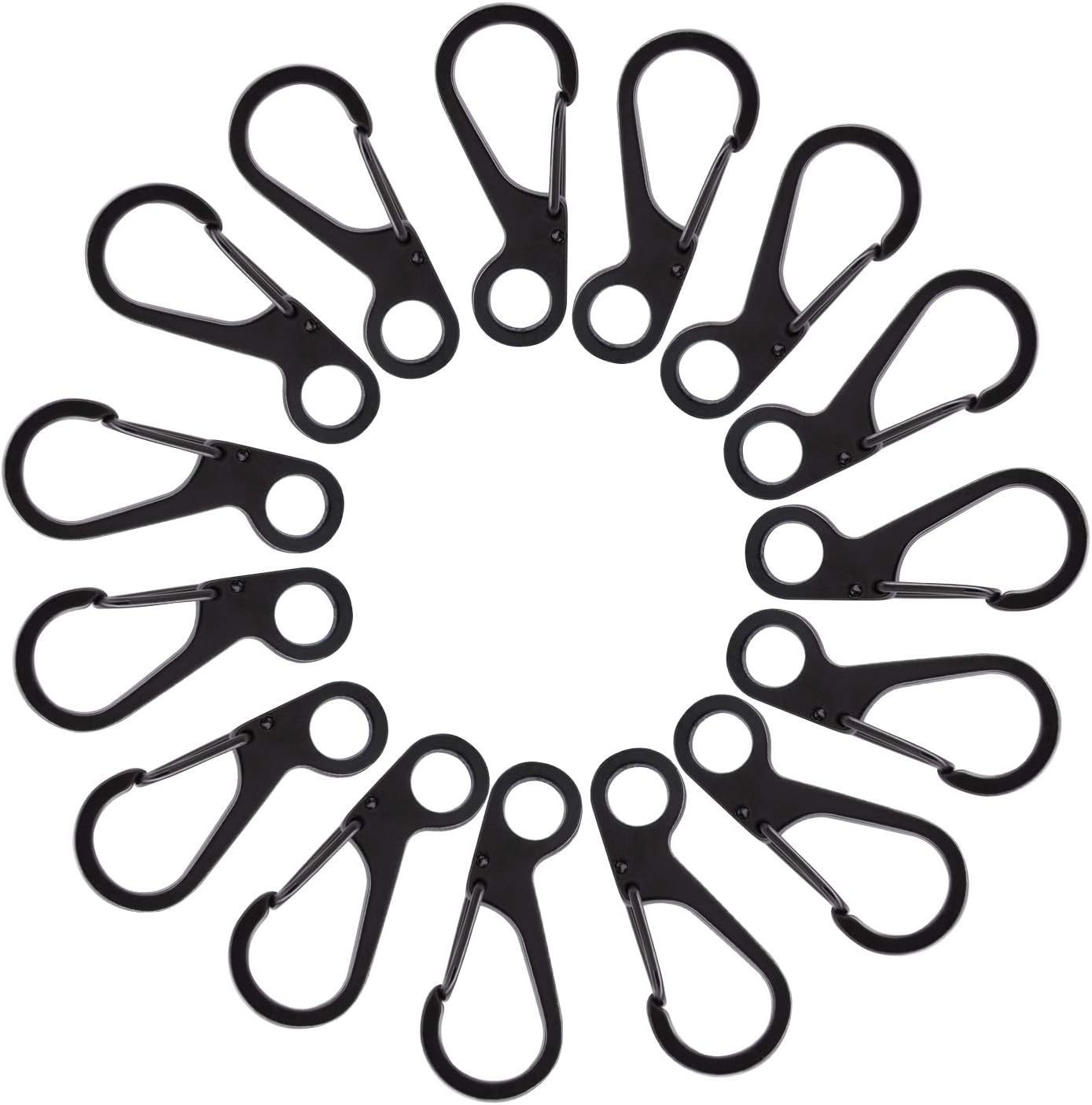 20Pcs Spring Snap Hook Carabiners Clip Spring Hanging Buckle Paracord Snap Hook Camping Bottle Backpack Clasps Keychain