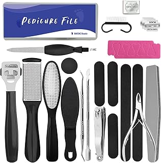 XMOSNZ Pedicure Kit Professional Foot Scrubber Pedicure Tools Set, Stainless Steel Foot Care Tools Foot File Rasp Foot Dead Skin Remover Foot Spa for Men Women Gift