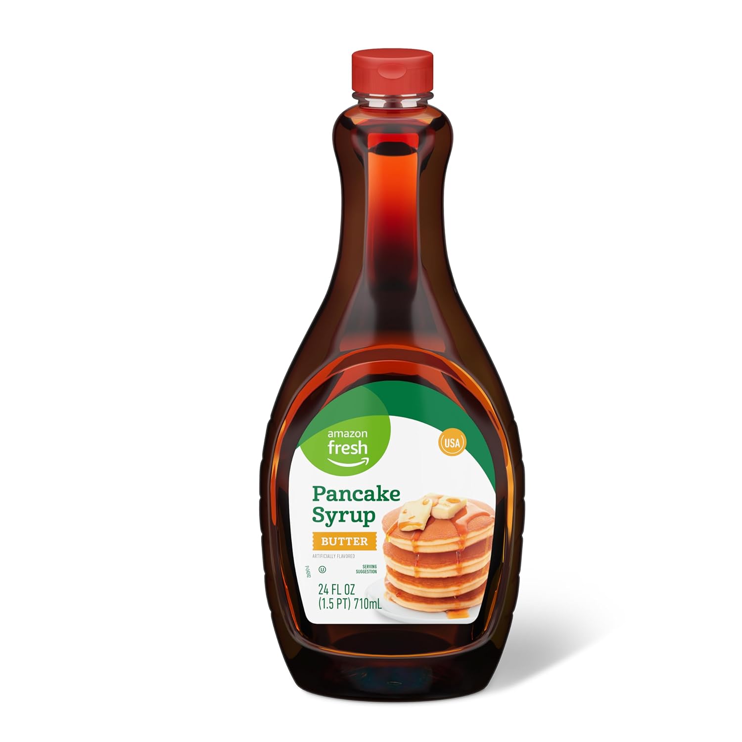 Amazon Fresh, Pancake Syrup, Butter Flavor, 24 Fl Oz