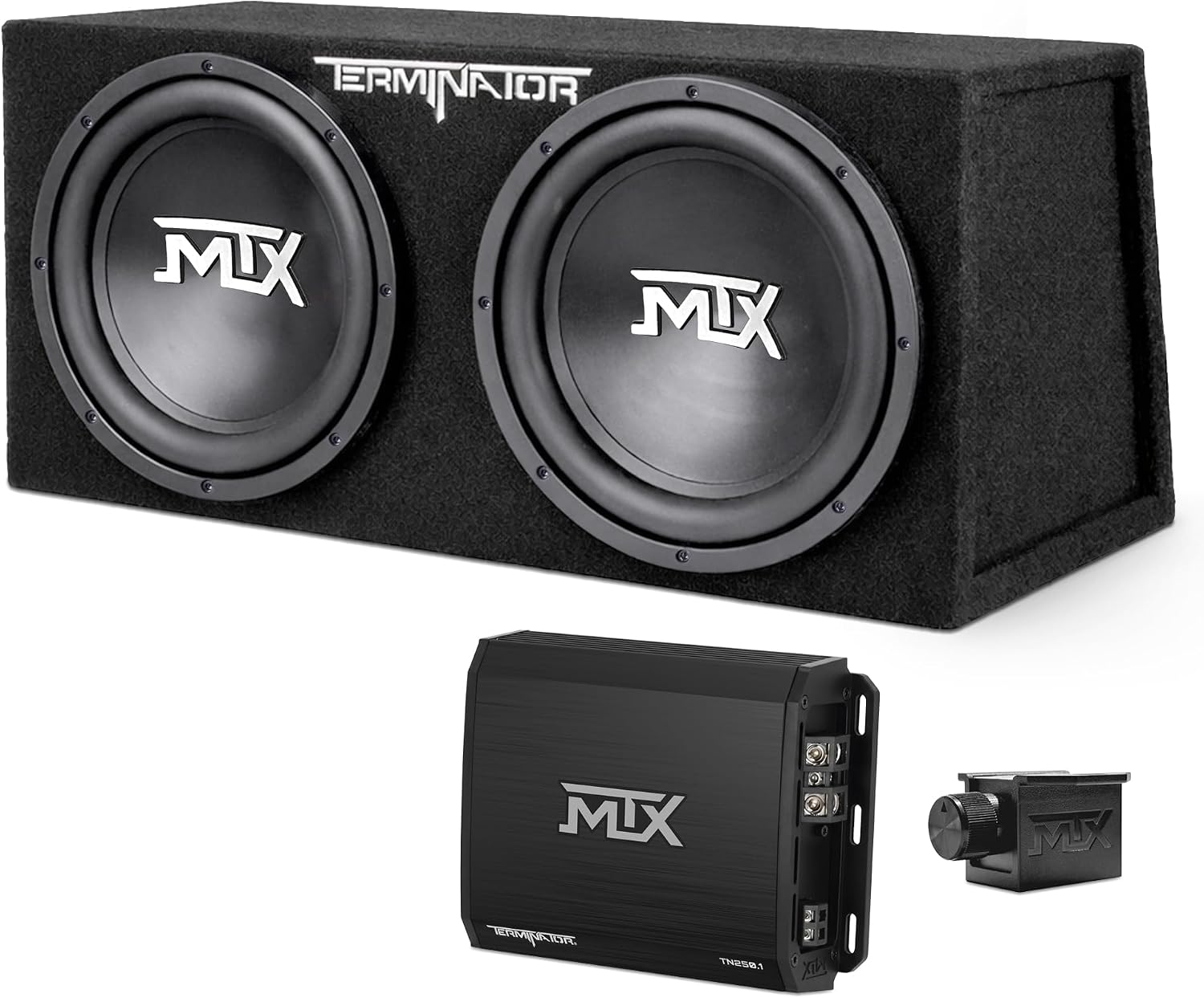 MTX 12" 1200W Dual Loaded Car Subwoofer Audio with Sub Box and Amplifier, TNP212D2