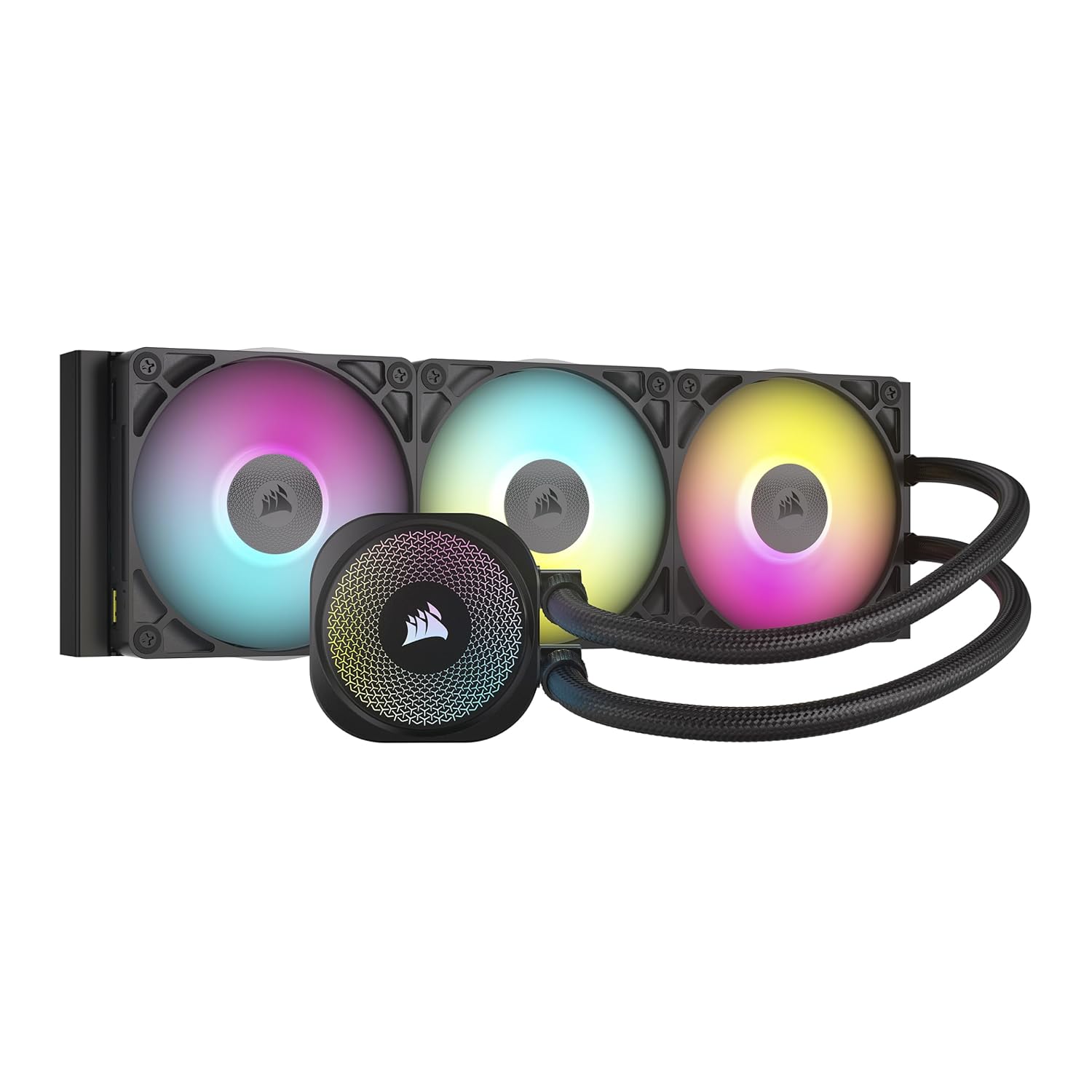 CORSAIR iCUE Link Titan 360 RX RGB Liquid CPU Cooler – 360mm AIO – Low-Noise – FlowDrive Cooling Engine – Intel LGA 1851/1700, AMD AM5/AM4 – 3X RX120 RGB Fans – iCUE Link System Hub Included – Black