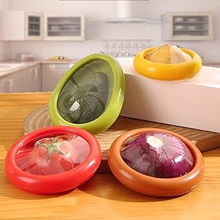 Silicone Fruit Storage Containers, 4-Piece Set, Multicolor