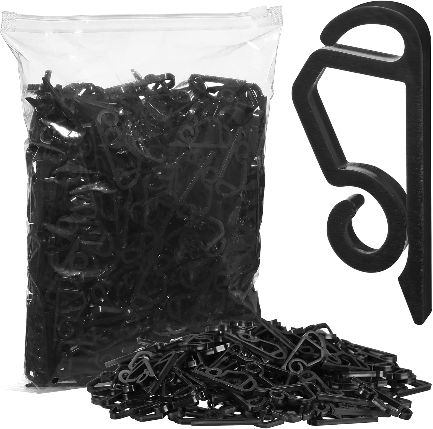 Marsui Christmas Light Clip Outdoor Gutter Hook Weatherproof Outdoor Light Clip Holiday Light Clip for Christmas Decoration String Light (Black, 300 Pieces)